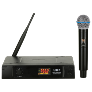 Micrófono Pro Inalámbrico UHF Mono canal de Frecuencia Seleccionable (1 x 20)  , FM  , 512 - 537.50 MHz, 50 m de Funcionamiento, DC 5 V, Pantalla LCD, 1/4" Jack   de Salida, 1 Mic. de Mano  , DEON D