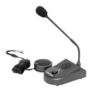 Micrófono Pro Cuello de Ganso para Sistema de Intercomunicación de 2 vías  , RCA   Conector, 3 m Long. Cable, Switch Activación (On/Off), 2 x 400 mW de Salida de Altavoz, 38 x 23 x 6 cm, 55 g, AVL