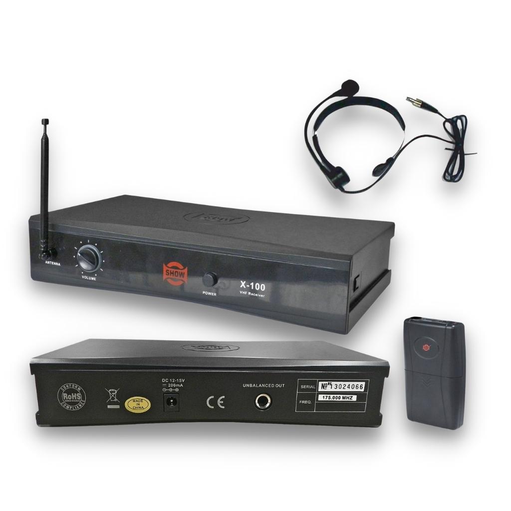 Micrófono Pro Inalámbrico VHF Monocanal, SHOW X-100-X-100P_HM68 175.00 MHZ