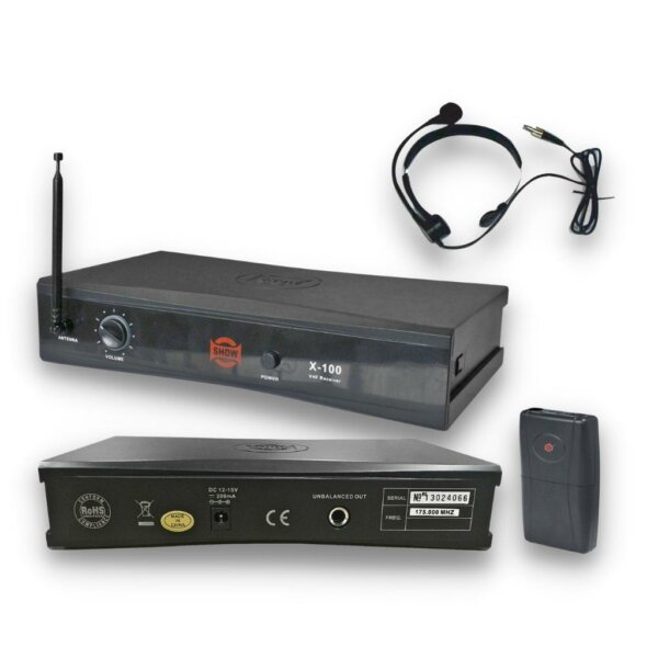 Micrófono Pro Inalámbrico VHF Monocanal, SHOW X-100-X-100P_HM68 171.90 MHZ