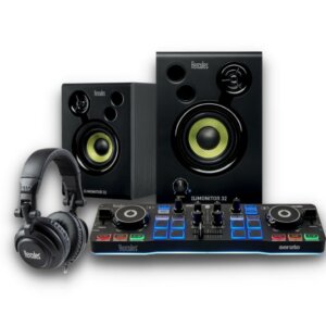 DJ Profesional Auriculares + Monitor Bidireccional + Controladora, HERCULES 4780890-HERCULES DJ STARTER KIT TODO EN UNO