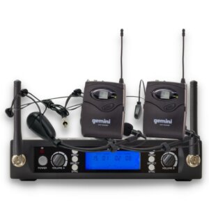 Micrófono Pro Inalámbrico UHF Doble Canal de Frecuencia Seleccionable, GEMINI UHF-6200HL-R2