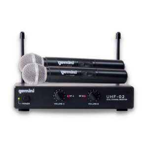 Micrófono Pro Inalámbrico UHF Doble Canal de Frecuencia Fija, GEMINI UHF-02M-S12