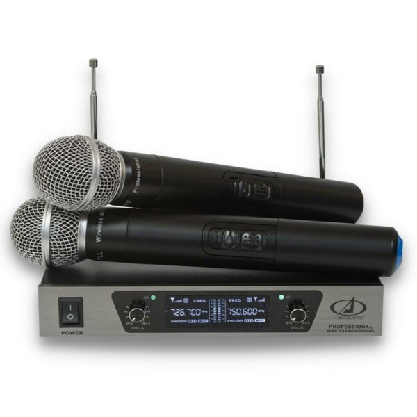 Micrófono Pro Inalámbrico UHF Doble Canal de Frecuencia Fija, ACOUSTIC SN-W8002 751.6 MHZ-798.8 MHZ