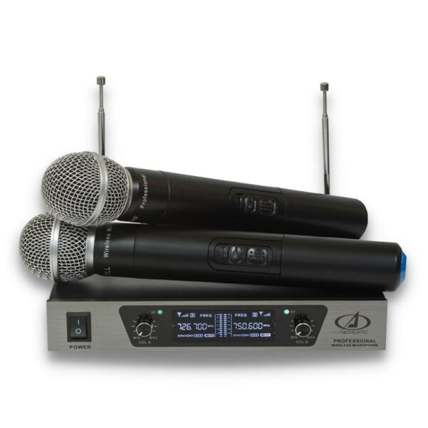 Micrófono Pro Inalámbrico UHF Doble Canal de Frecuencia Fija, ACOUSTIC SN-W8002 796.7 MHZ-749.6 MHZ
