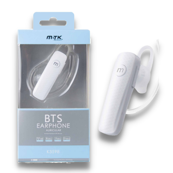 Audífono Bluetooth Estéreo Earphone , MTK K3598 BLANCO