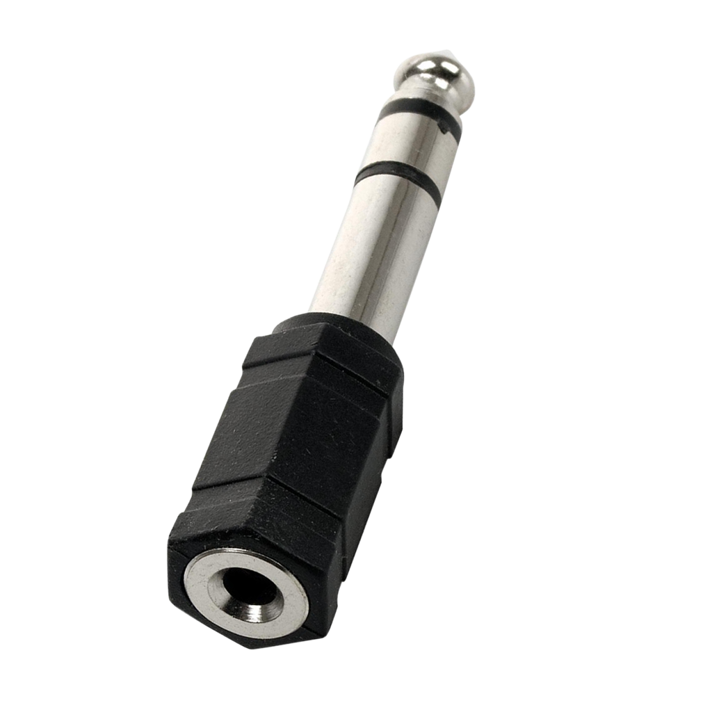 Adaptador de Plástico Jack 3.5mm a Plug 6.3mm Stereo