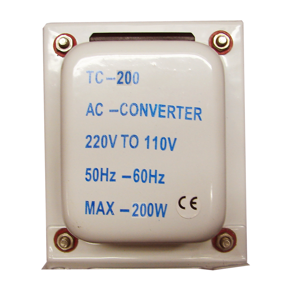 Transformador de voltaje para aumentar o disminuir la tensión. 110 v/220 v,  circuito de bloqueo de protección, de la marca ELC