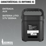 Caja Amplificada con Batería 4 Pulg, 5000 W, Englans Sound, ES-RHYTHMIC 43