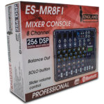 Consola de audio de 8 canales, Interfaz USB, Ecualizador de 3 bandas, England Sound, ES-MR8FI