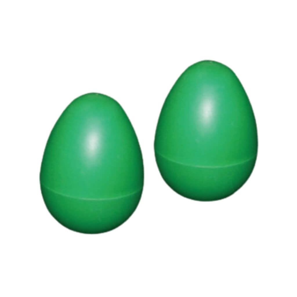 Shaker forma de huevo color verde, plástico resistente, diametro 6 CM. X 13.5 CM.