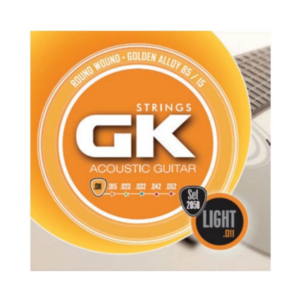 Set de cuerdas GK para Guitarra Acústica, tensión extra suave .011