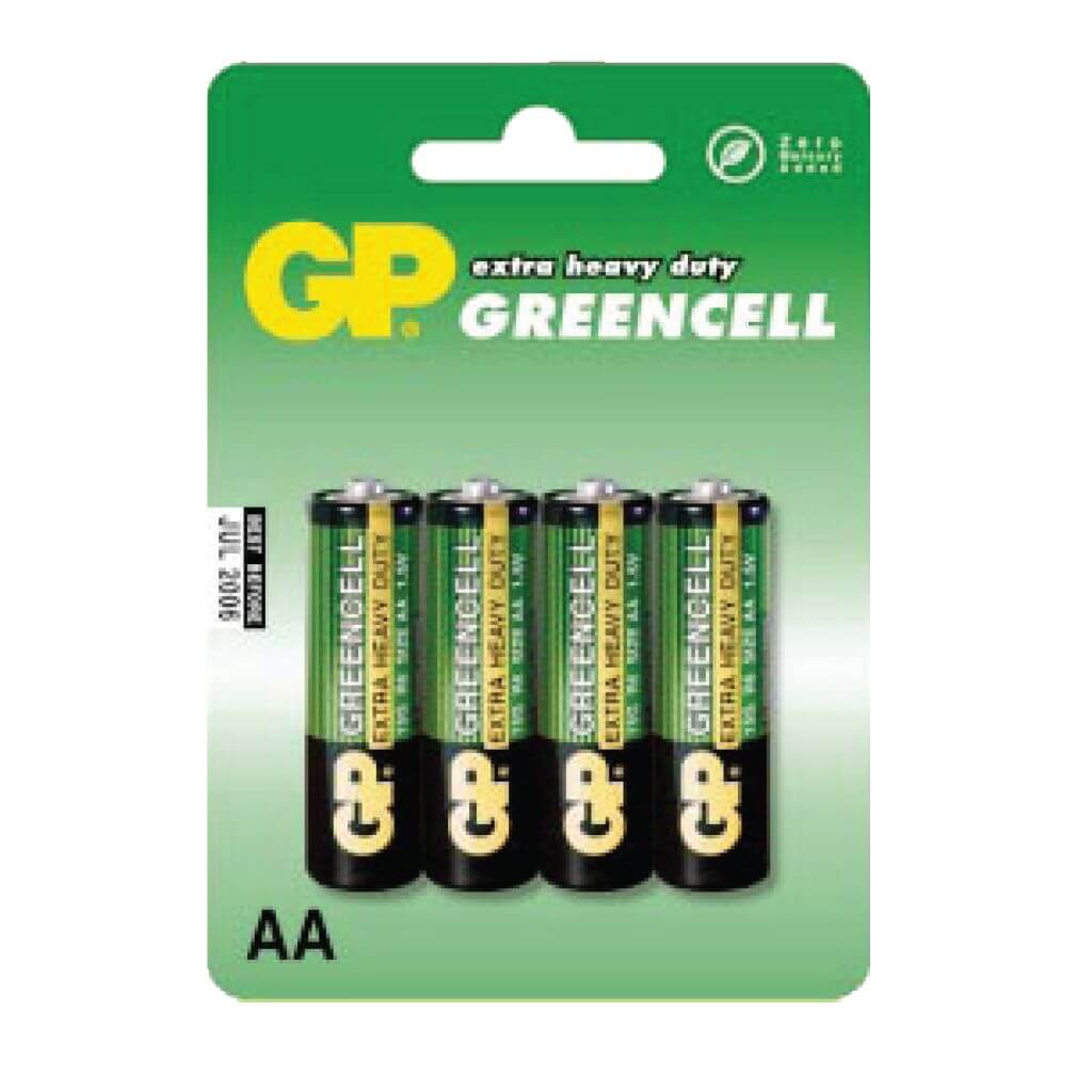 Batería AA, 1.5V, Greencell (Cloruro de Zinc), BLISTER X 4PCS.