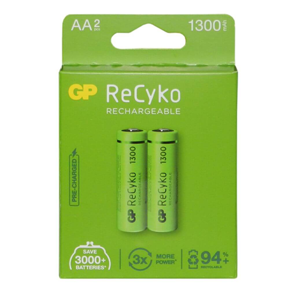 Batería AA, recargable Recyko 1300MAH NIMH, BLISTER X 2PCS.